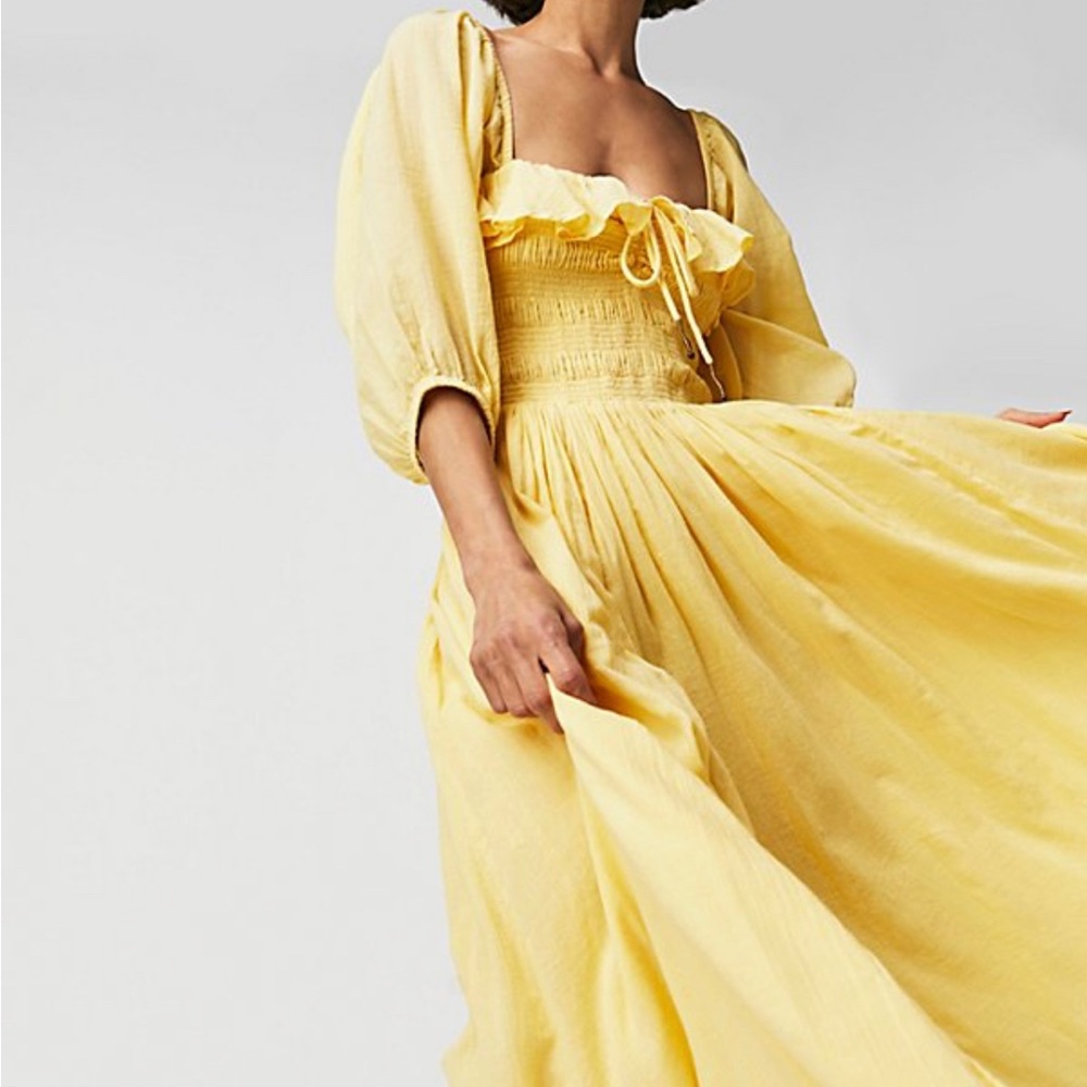 Free People Oasis Dress Pineapple Juice Yellow Size XS
